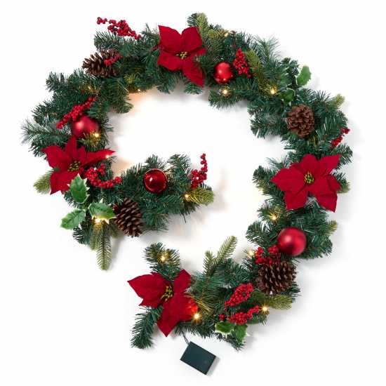 The Spirit Of Christmas 6Feet Poin Garland 54 Red One Size The Spirit Of Christmas 6Feet Poin Garland 54 Red One Size