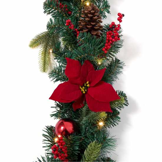 The Spirit Of Christmas 6Feet Poin Garland 54 Red One Size The Spirit Of Christmas 6Feet Poin Garland 54 Red One Size