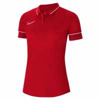 Nike Блуза С Яка Dri-Fit Academy Polo Shirt Womens Red/Wht/Gym Rd Дамски тениски с яка