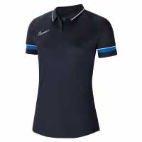 Nike Блуза С Яка Dri-Fit Academy Polo Shirt Womens Obsdn/Wht/Blu Дамски тениски с яка