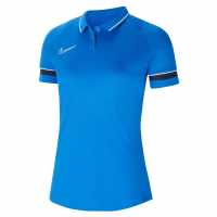 Nike Блуза С Яка Dri-Fit Academy Polo Shirt Womens Blu/Wht/Obsdn Дамски тениски с яка