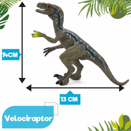 Zappi Co Dino Figure - Velociraptor Blue / Grey  