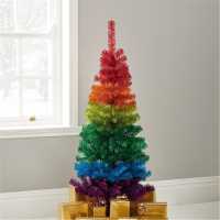 The Spirit Of Christmas 5Ft Rainbow Tinsel Christmas Tree  