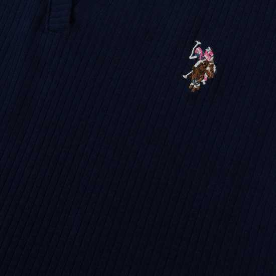 Us Polo Assn V-Neck Polo Navy Blazer Дамски тениски с яка