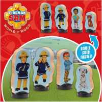 Fireman Sam Of 4 Wooden Double-Sided  Figures