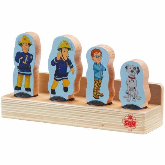 Fireman Sam Of 4 Wooden Double-Sided  Figures  Подаръци и играчки