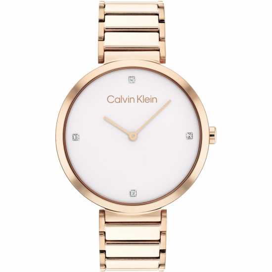 Calvin Klein Ladies  T-Bar Watch Rose Gold Бижутерия