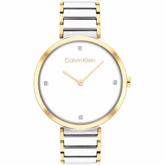 Calvin Klein Ladies  T-Bar Watch Two Tone Бижутерия
