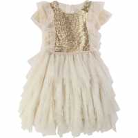 Billieblush Girls Golden Shiny Dress  Детски поли и рокли
